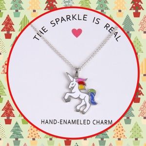 🦄Necklace 2/$15🦄Silver, Gold & Enameled Charm🦄